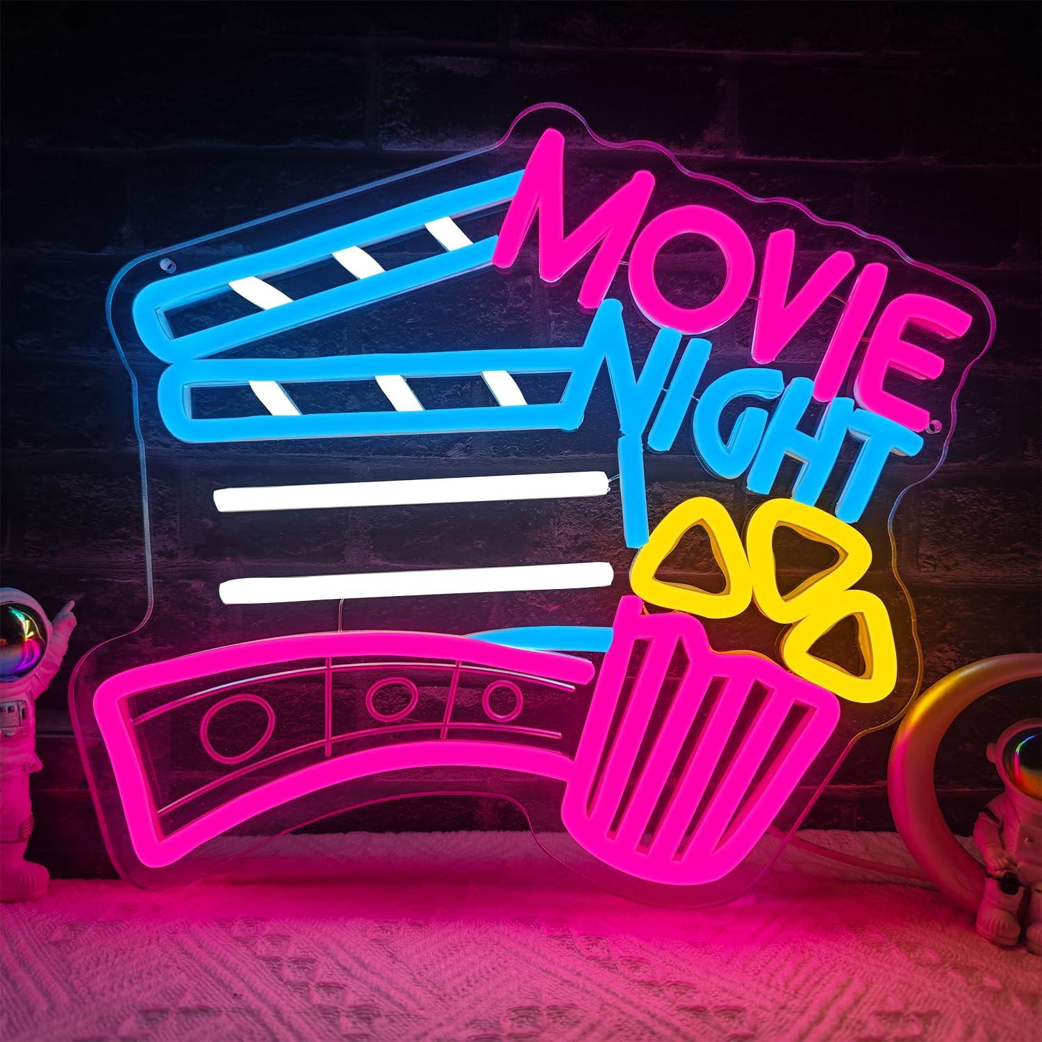 Home Cinema Gifts - 영화의 밤 네온사인 USB 조광 LED
