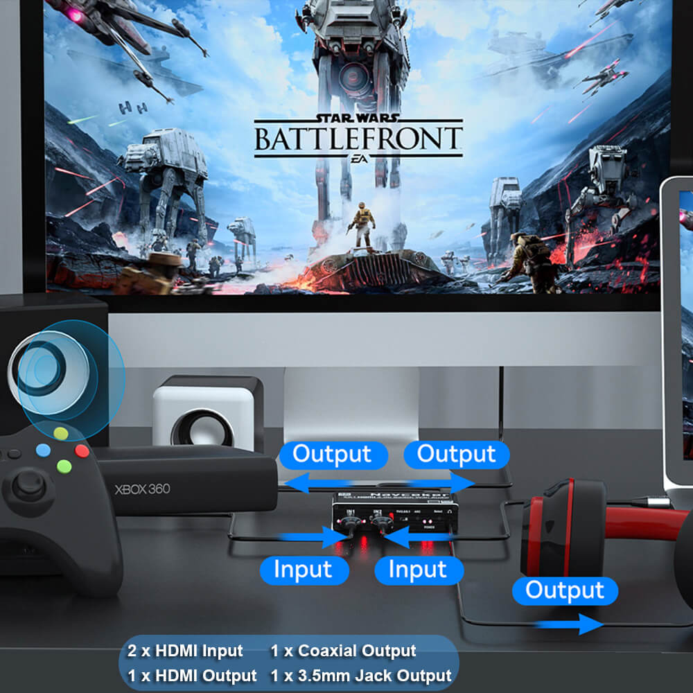 4K HDMI 스위처 오디오 추출기 2 in 1 Out - Home Cinema Hdmi 리뷰 및 가격
