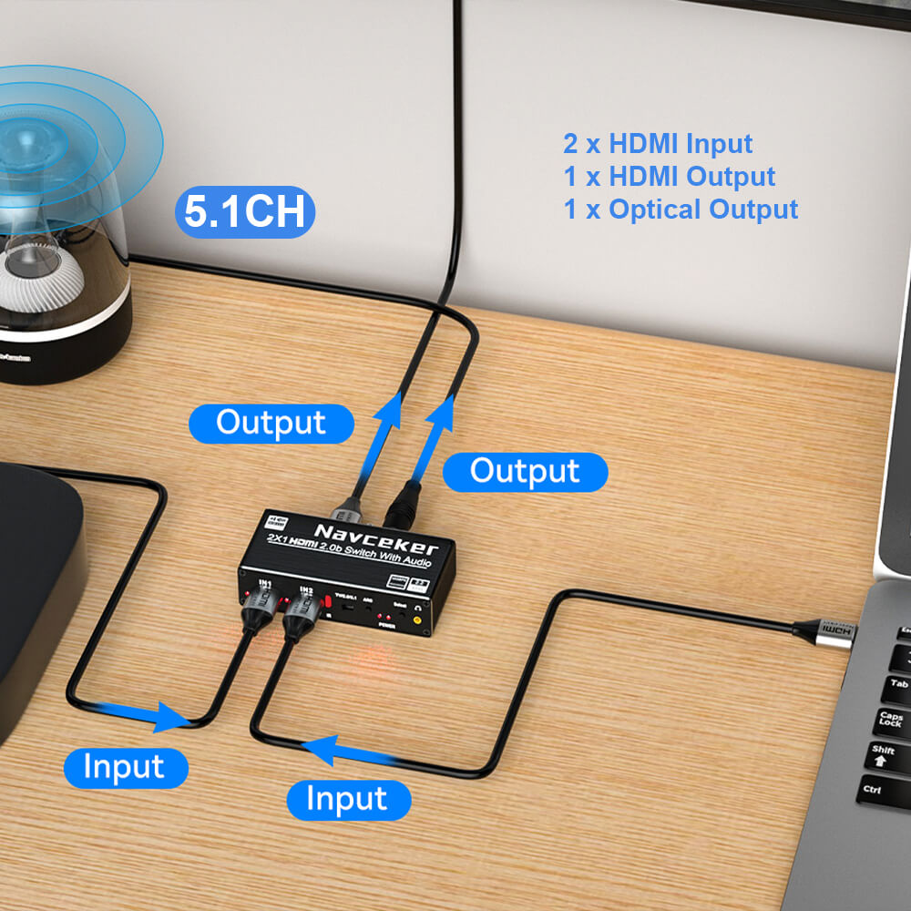4K HDMI 스위처 오디오 추출기 2 in 1 Out - Home Cinema Hdmi 리뷰 및 가격