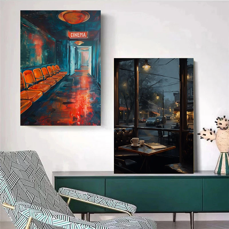 1pc 프레임리스 무디 빈티지 밤의 포스터 깜박이는 양 - Home Cinema Room 리뷰 및 가격
