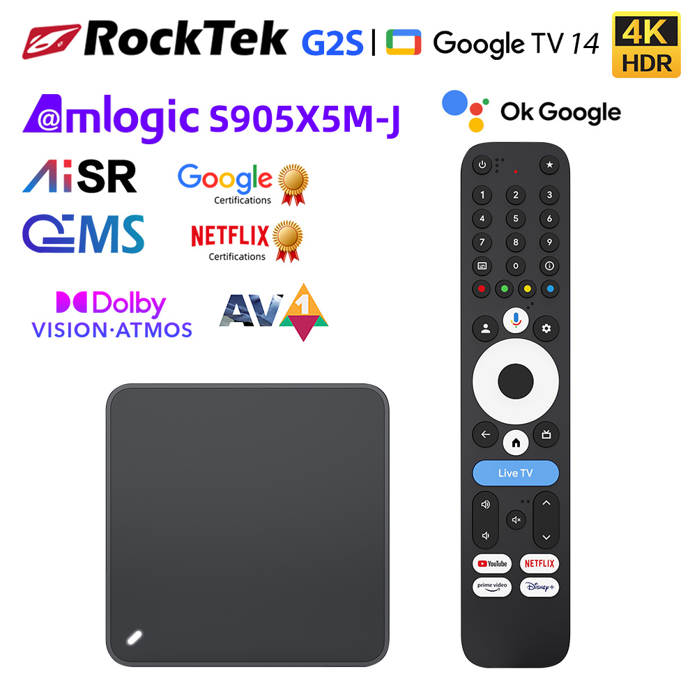 RockTek G2S UHD 구글 TV 박스 넷플릭스  - Home Cinema Dolby Atmos 리뷰 및 가격