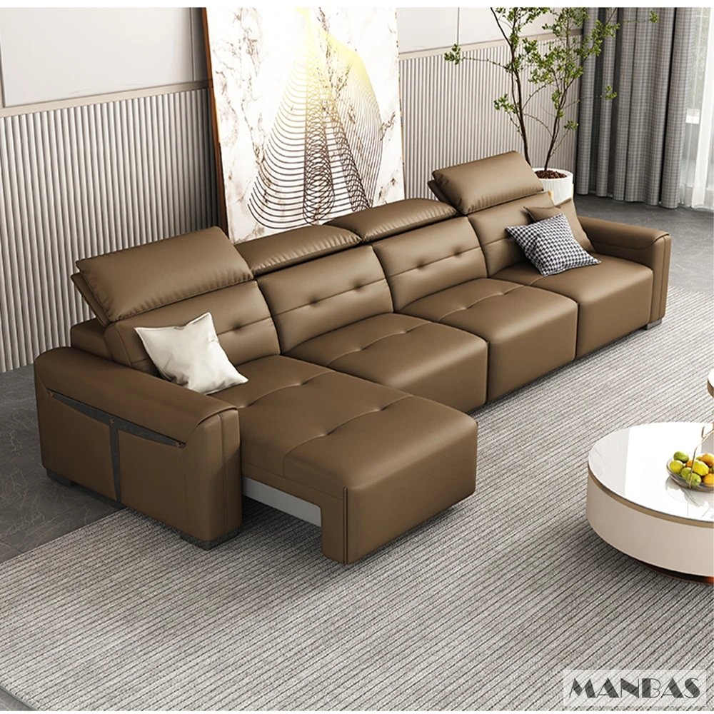 조정 가능한 머리 받침이있는 정품 가죽 전기 컨버터블  - Home Cinema Room 리뷰 및 가격