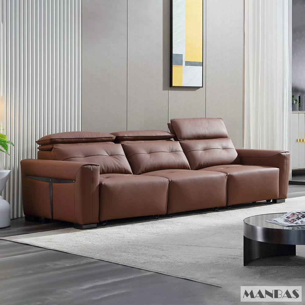 조정 가능한 머리 받침이있는 정품 가죽 전기 컨버터블  - Home Cinema Room 리뷰 및 가격