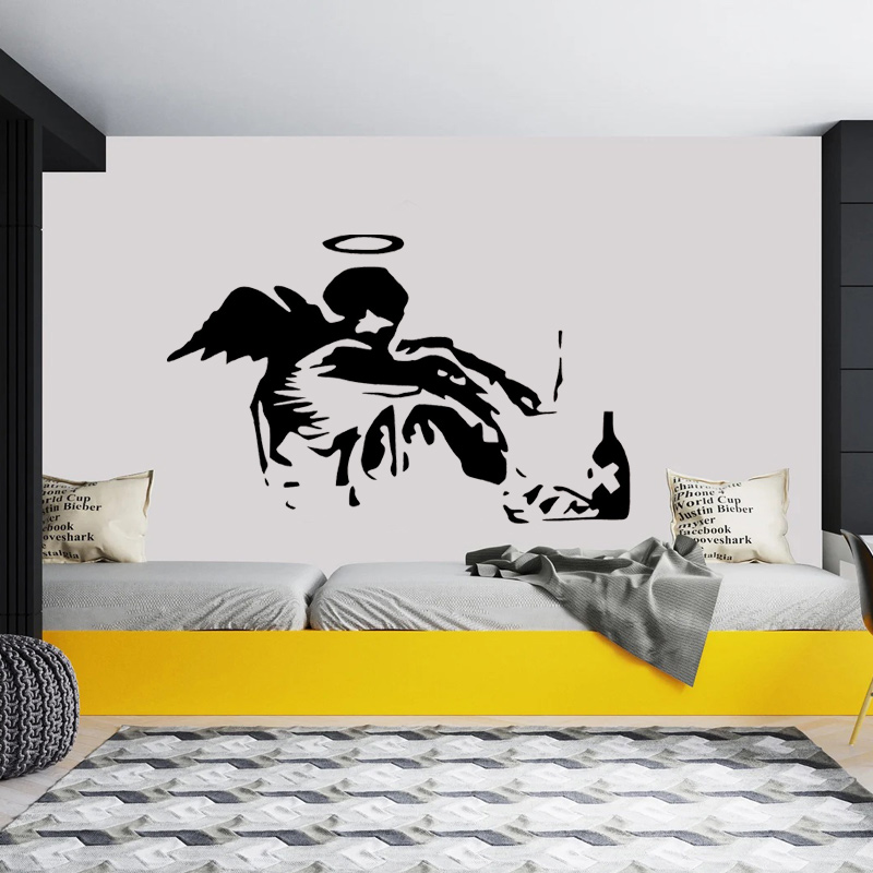 Banksy 낙서 벽 데칼 비닐, 어린이 방, 소년 침 - Home Cinema Room 리뷰 및 가격